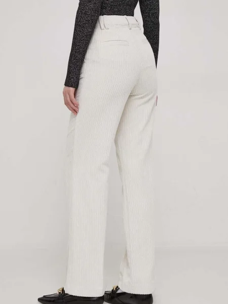 Kalhoty United Colors of Benetton jednoduché high waist béžová