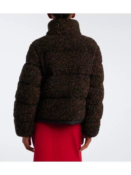 Bouclé geacă cu puf Moncler maro