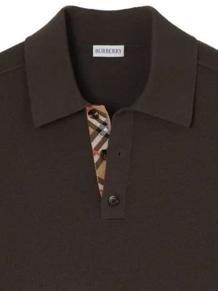 Μάλλινο μακρύς polo Burberry καφέ