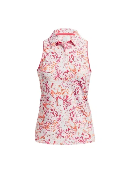 Polo majica Under Armour brez rokavov bela
