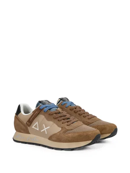 Sneakerși Sun68 cu broderie maro