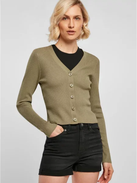 Cardigan Urban Classics scurt kaki