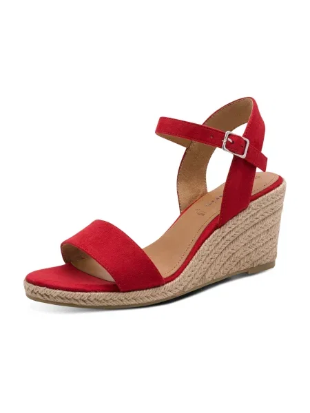 Tamaris Sandali s paščki temno rdeča