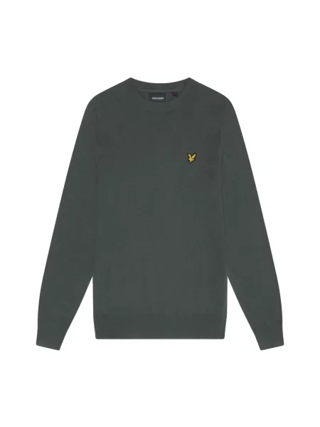 Sweter Lyle & Scott z okrągłym dekoltem zielony