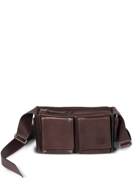 Geanta de piele Miu Miu din piele maro