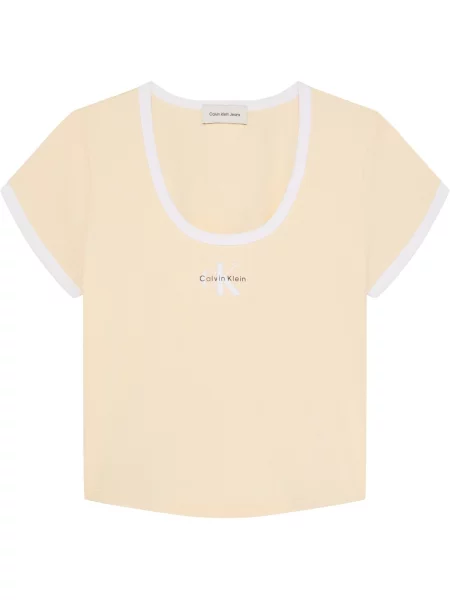 Tricou Calvin Klein Jeans galben
