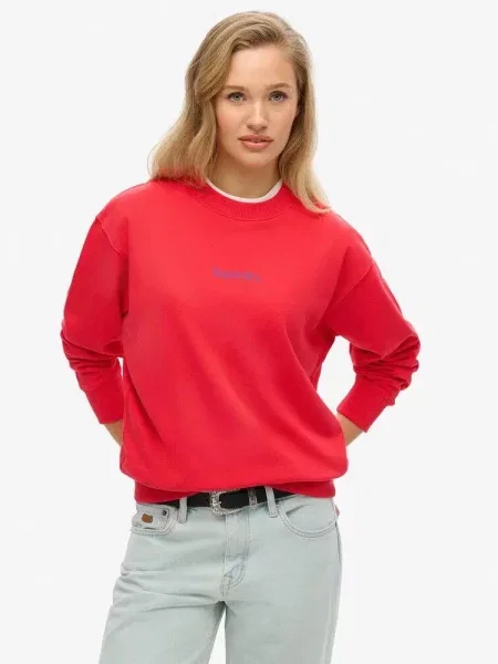 Superdry bluza Core Logo City Graphic Crew z bawełny organicznej – HYPER różowa
