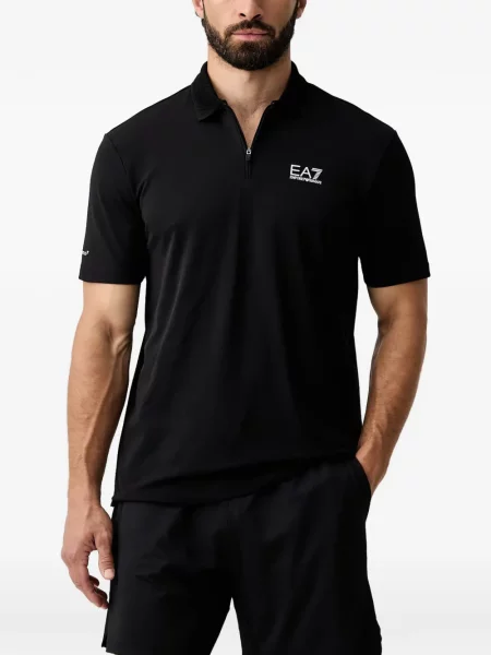 Tricou polo Ea7 Emporio Armani cu imagine negru