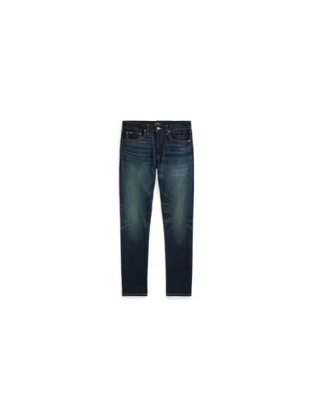 Jeansy Slim o kroju slim fit z efektem znoszenia Polo Ralph Lauren czarne