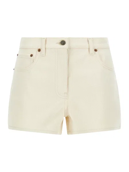 Lniane szorty Valentino Garavani beżowe