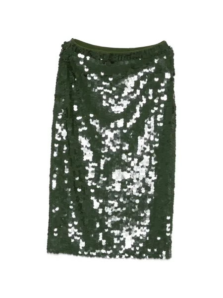 Fustă midi P.a.r.o.s.h. cu paiete verde