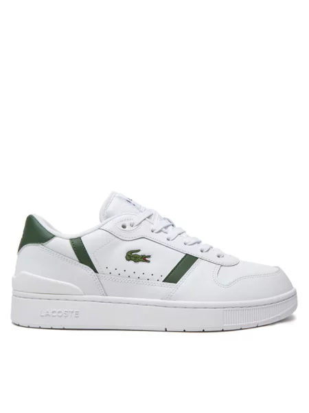 Lacoste Obuwie Mężczyzna Zielony 42 EU Skóra T-Clip Set Sneakers białe