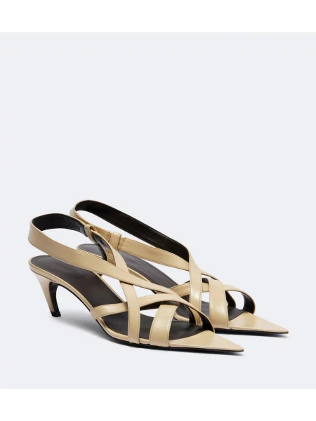 Sandale Khaite din piele slingback bej
