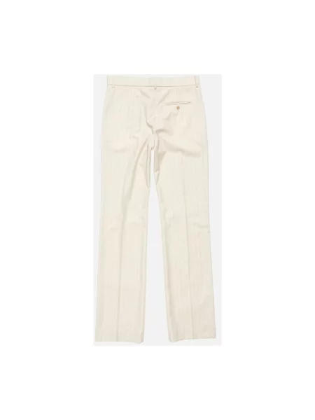 Spodnie Acne Studios wełniane w paski beżowe