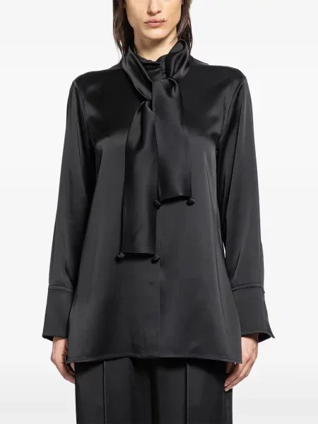 Bluză Jil Sander din satin negru