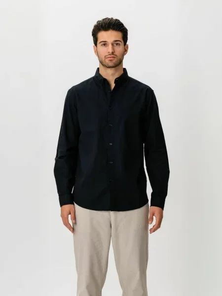 TEESHOPPEN Cămașă Linen Blend negru