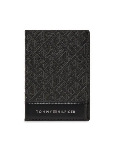 Bőr pénztárca Tommy Hilfiger fekete