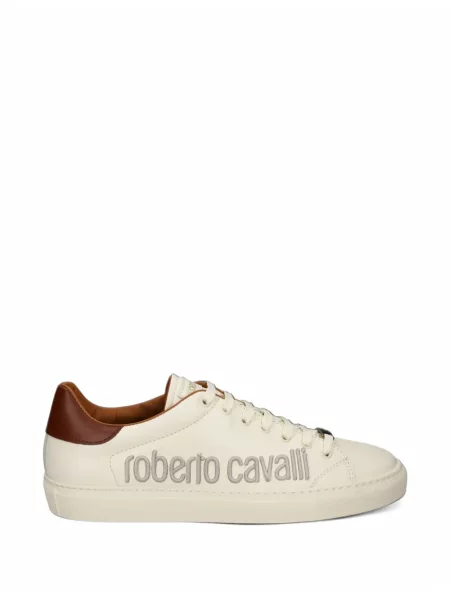 Sneakerși Roberto Cavalli din piele cu autograf