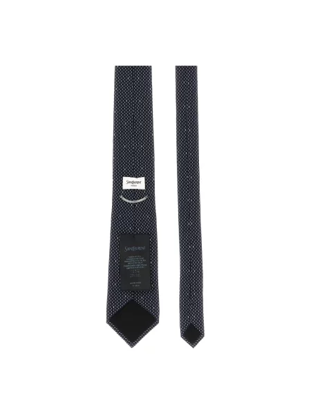 Krawat Saint Laurent w grochy z krepy niebieski