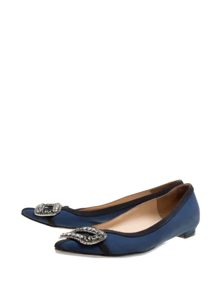 Loafers Manolo Blahnik με αγκράφα με πετραδάκια μπλε