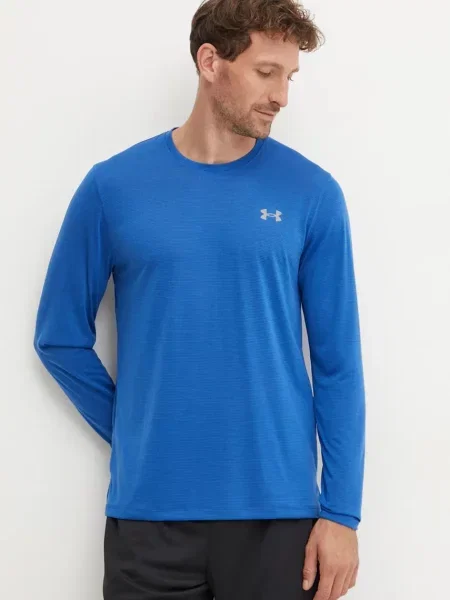 Tek majica z dolgimi rokavi Under Armour z dolgimi rokavi modra