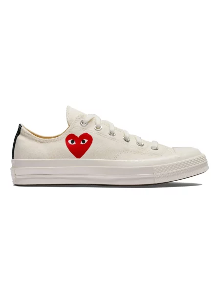Sneakers Converse x Comme des Garçons PLAY Chuck 70 OX Milk/ Black/ Red EUR białe