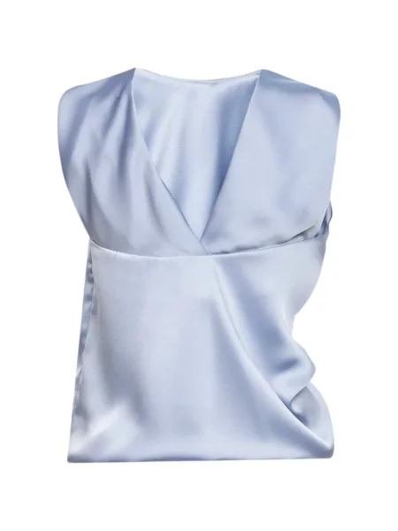 Top Blanca Vita asimetric drapat albastru