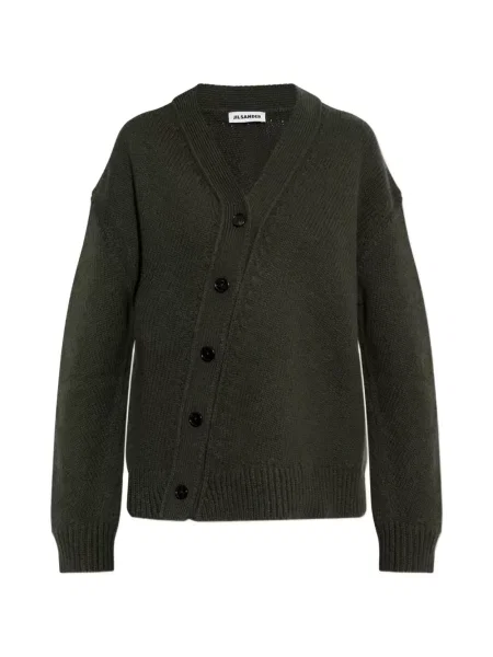 Cardigan Jil Sander cu decolteu în V verde