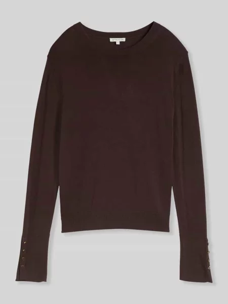 Sweter z mieszanki z detalami w postaci guzików na rękawie Tom Tailor