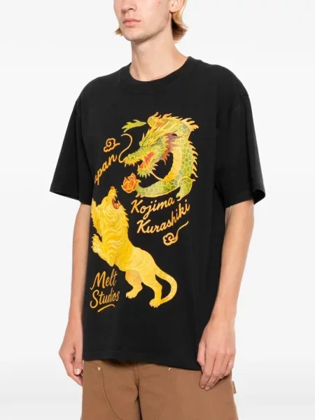 Tricou Melt cu imagine cu dungi de tigru negru