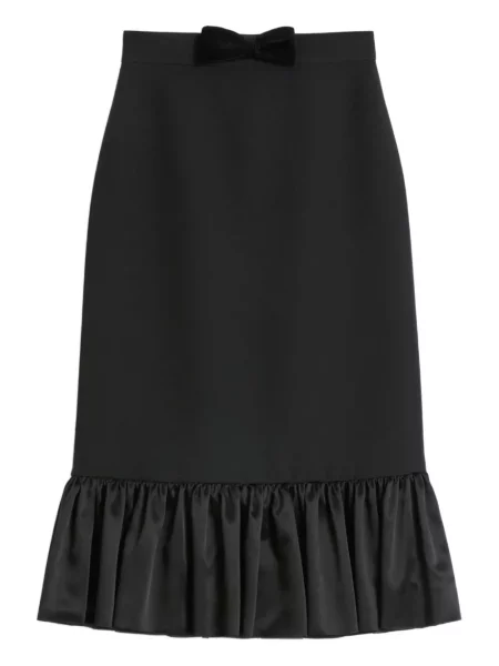 Spódnica midi Valentino Garavani z krepy do kolan czarna