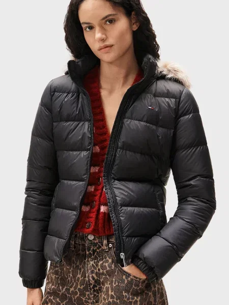 Джинсовая куртка Tommy Jeans с капюшоном черная