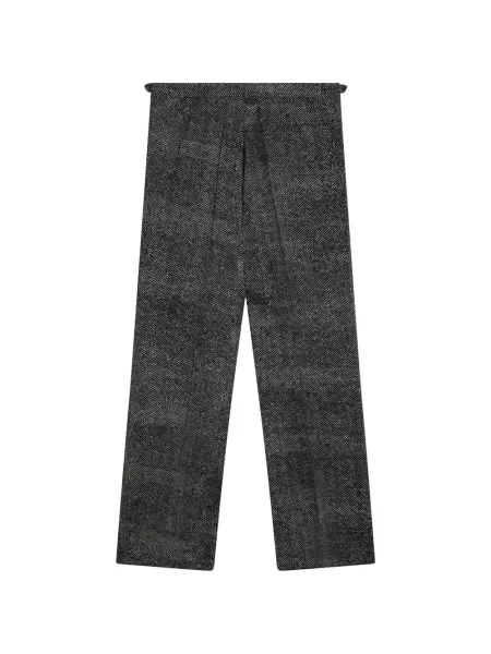 Pantaloni Prada cu model herringbone negru