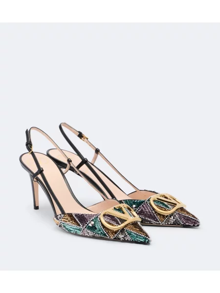 Pantofi cu toc Valentino Garavani din piele slingback