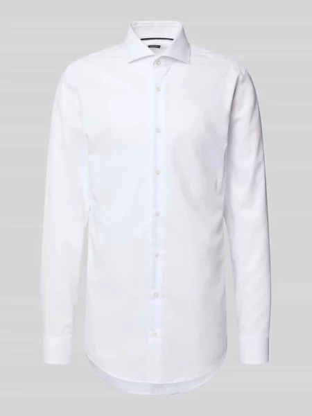Koszula biznesowa o kroju slim fit z bardzo długim rękawem model ‘HANK’ Boss biała