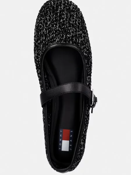 Tommy Jeans балеринки TJW KNITTED BALLERINA черно