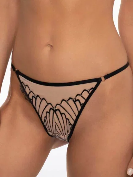 Кружевные трусики бразилиана чорні