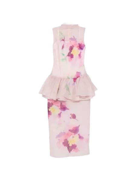 Rochie Aje cu model floral cu imagine roz