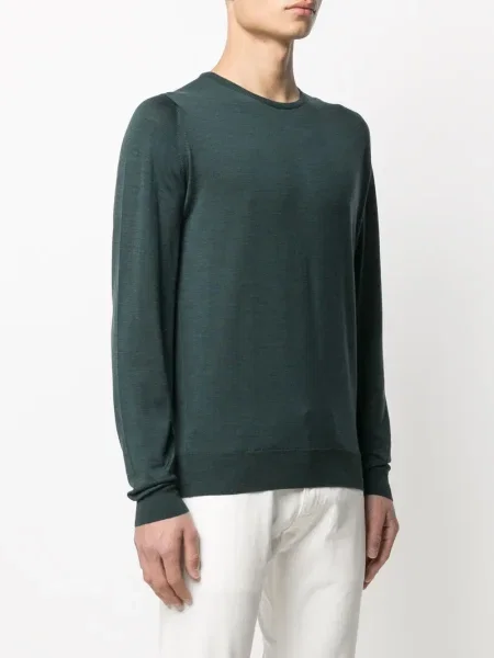 Pulover John Smedley cu decolteu în U verde