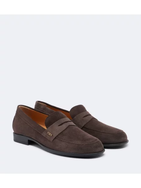 Pantofi loafer Tod's din piele de căprioară maro
