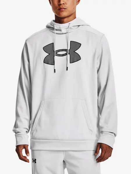 Fleecová fleecová mikina Under Armour s autogramom sivá