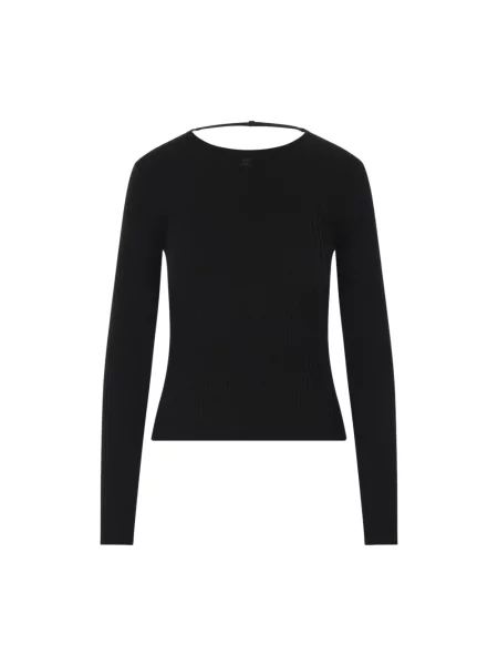 Sweter Courreges z logo czarny