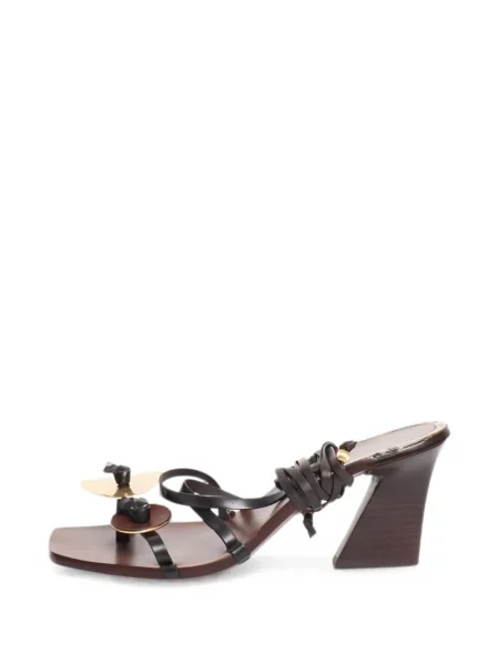 Sandale Tory Burch cu șireturi din dantelă maro