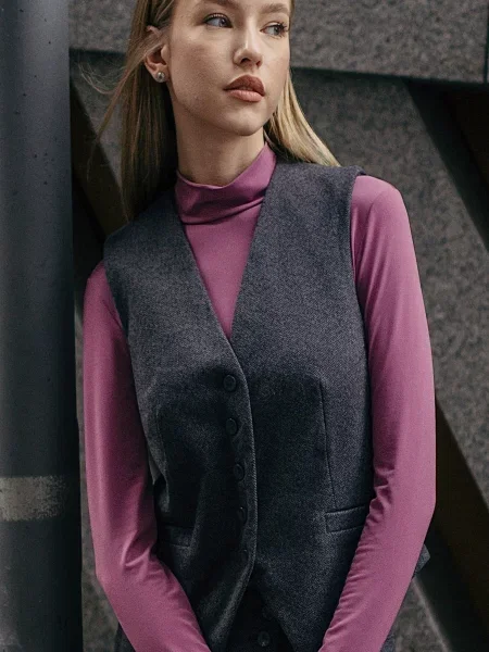 Жилет класичний LadyLike бавовна/поліестер коричневий