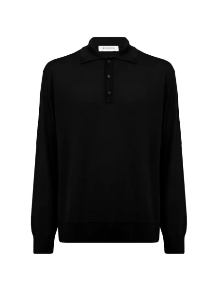 Lung tricou polo Laneus negru