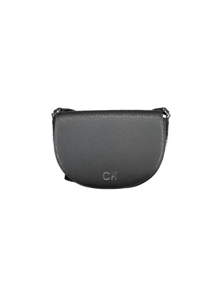 Lniana torebka Calvin Klein czarna