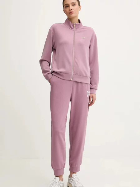Спортивные штаны Ea7 Emporio Armani с принтом розовые