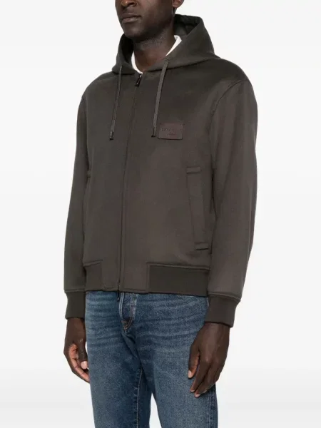 Geacă Emporio Armani cu glugă verde