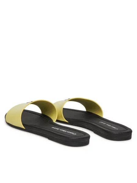 Natikači Calvin Klein Jeans Flat Sandal Slide Mg zelena