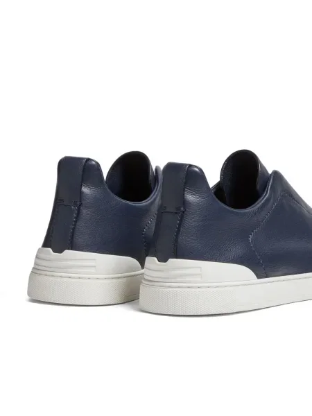 Sneakerși Zegna din piele albastru